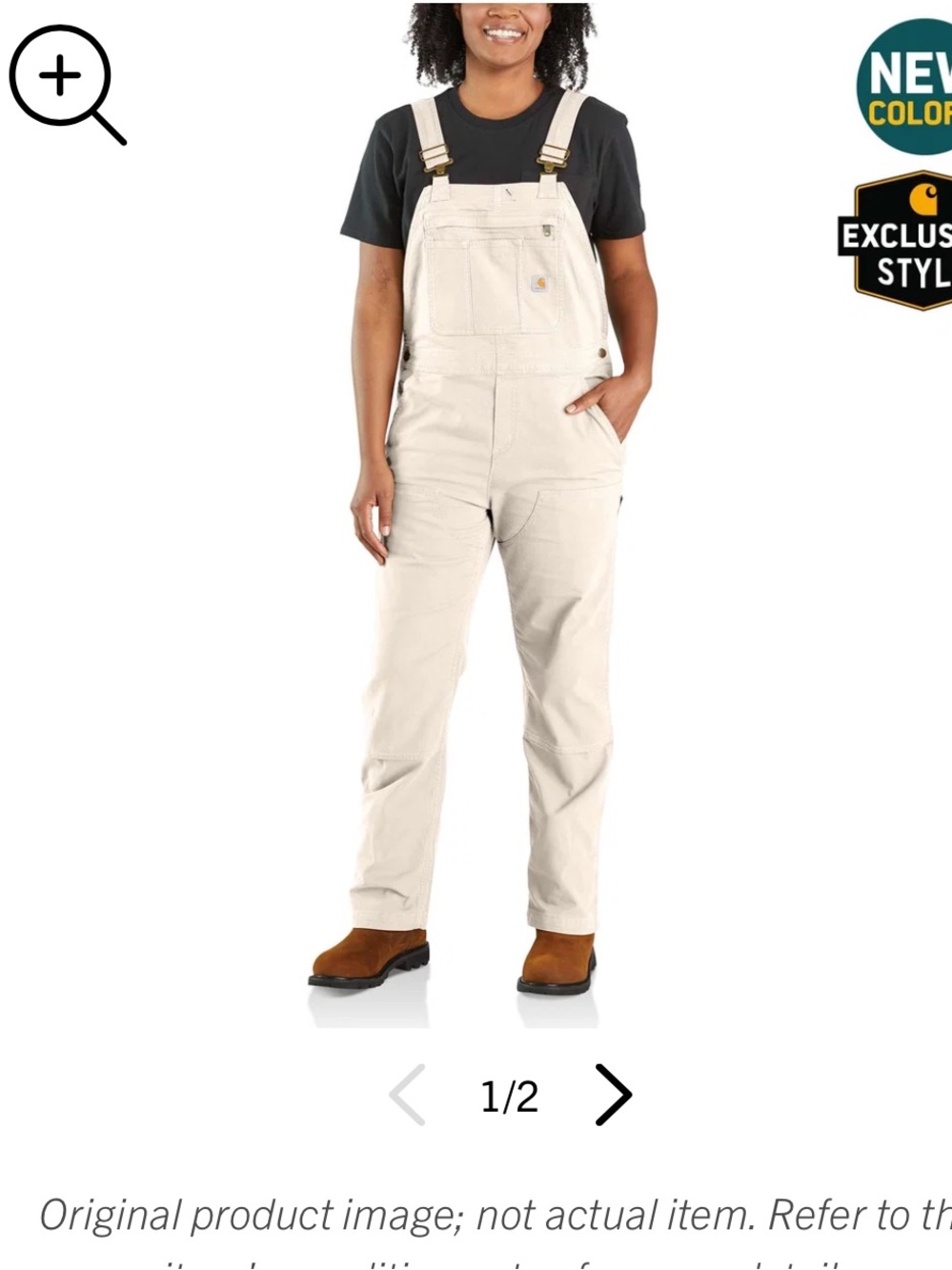 Carhartt Women's Cream Bib Overalls with Adjustable Straps